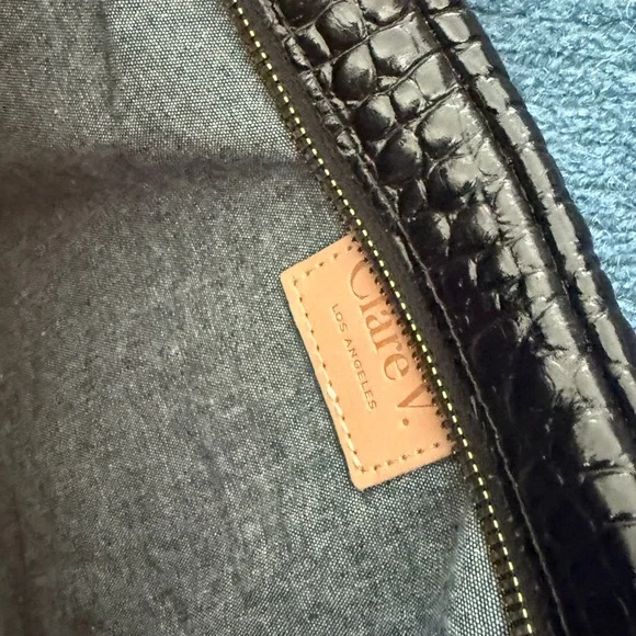 Clare V Grande Fanny Croc Black - Picture 2 of 2